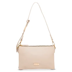 Borsa a tracolla beige da Donna con logo in metallo Lora Ferres
