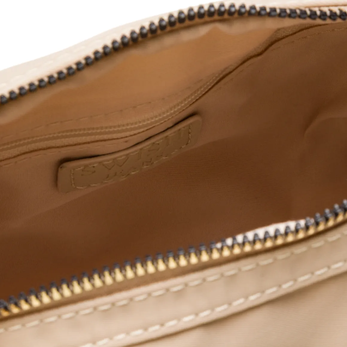 Borsa a tracolla beige da Donna in tessuto lucido con logo Swish Jeans