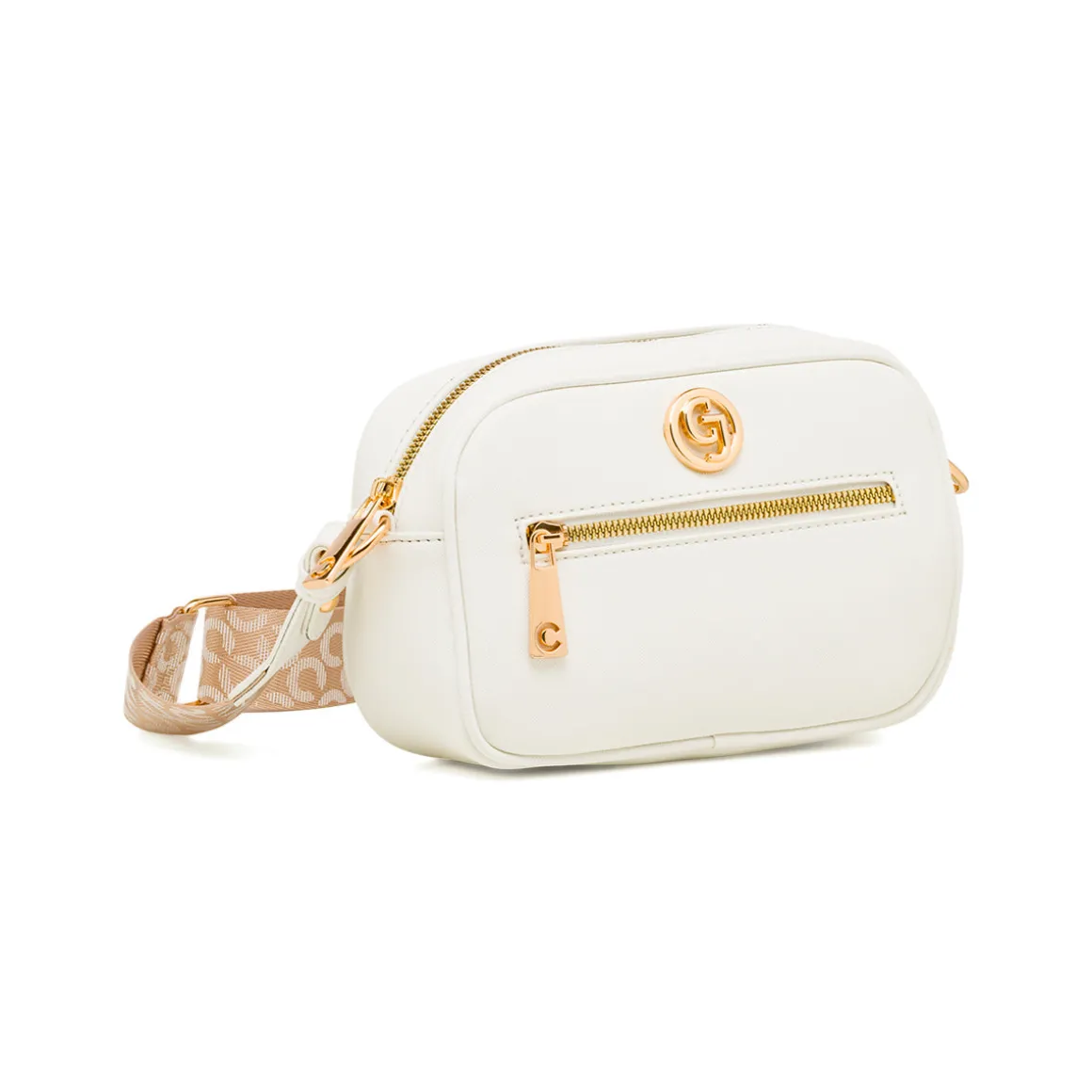 Borsa a Tracolla Bianca da Donna con logo dorato Carrera Jeans