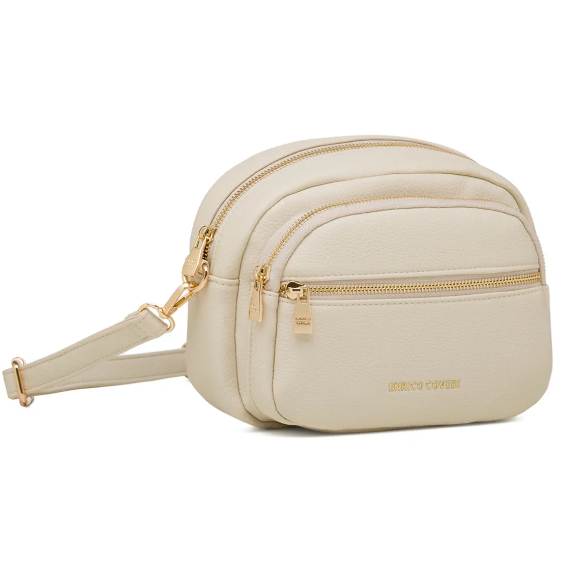 Borsa a tracolla bianco off-white da Donna con dettagli dorati Enrico Coveri