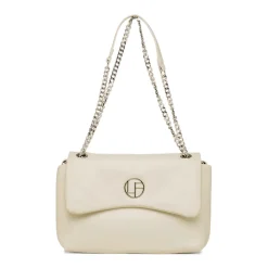 Borsa a tracolla bianco off-white da Donna con catena e logo in metallo Lora Ferres