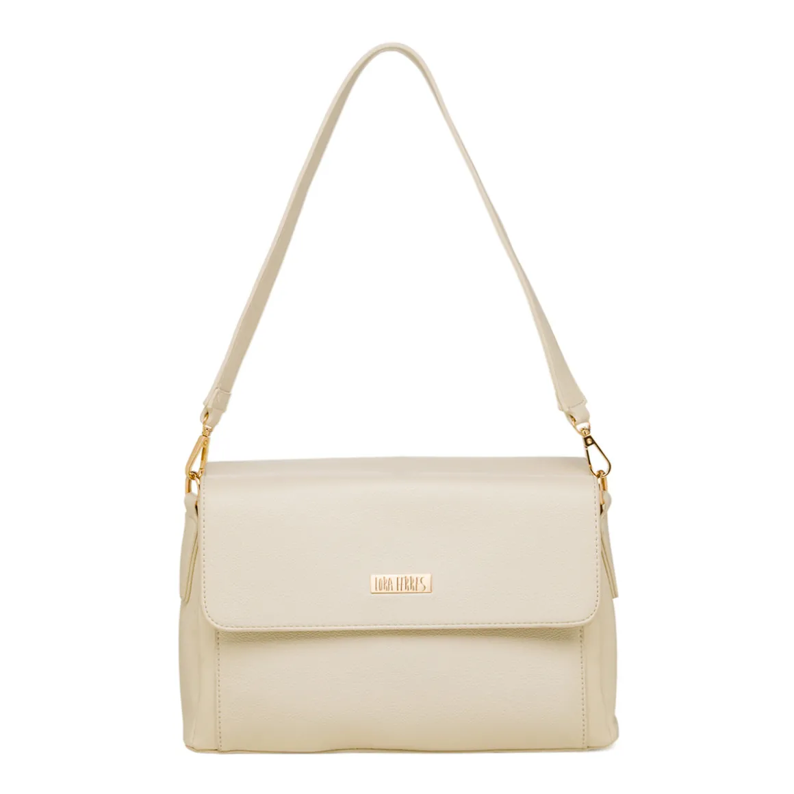 Borsa a tracolla bianco off-white da Donna con logo in metallo Lora Ferres