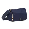 Borsa a tracolla blu da Donna in tessuto lucido con logo Swish Jeans