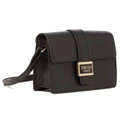 Borsa a Tracolla da Donna Nera con Chiusura Logo Swish Jeans