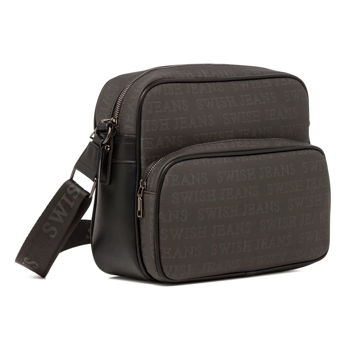 Borsa a Tracolla da Donna Nera con Doppia Tasca Swish Jeans