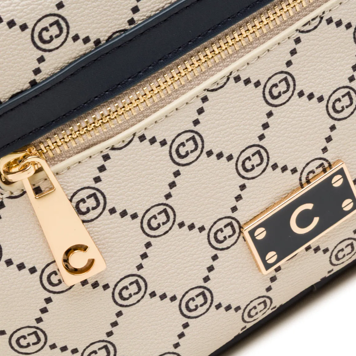 Borsa a tracolla da Donna bianco off-white e blu con logo Carrera Jeans