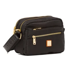 Borsa a Tracolla da Donna Nera con Dettagli Oro Swish Jeans