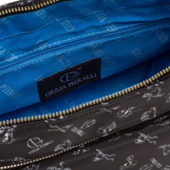 Borsa a tracolla Donna Nera Giulia Pieralli stampata logata