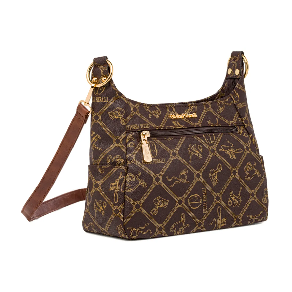 Borsa a tracolla marrone da Donna con logo Giulia Pieralli