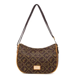 Borsa a tracolla marrone da Donna con stampa logo All Over Giulia Pieralli