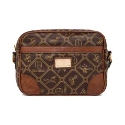 Borsa a tracolla marrone da Donna con stampa logo All Over Giulia Pieralli