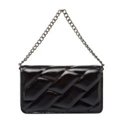 Borsa a tracolla nera da Donna effetto vernice Lora Ferres