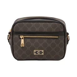 Borsa a tracolla nera da Donna con tasca frontale e logo Carrera