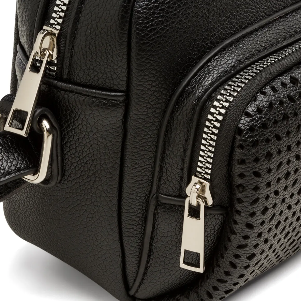 Borsa a tracolla nera da Donna con dettagli traforati Lora Ferres