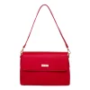 Borsa a tracolla rossa da Donna con logo in metallo Lora Ferres