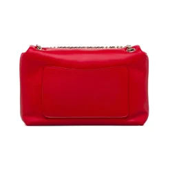 Borsa a tracolla rossa da Donna con catena e dettaglio logo Lora Ferres