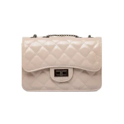 Borsa a tracolla taupe da Donna con trapuntatura a rombi Lora Ferres