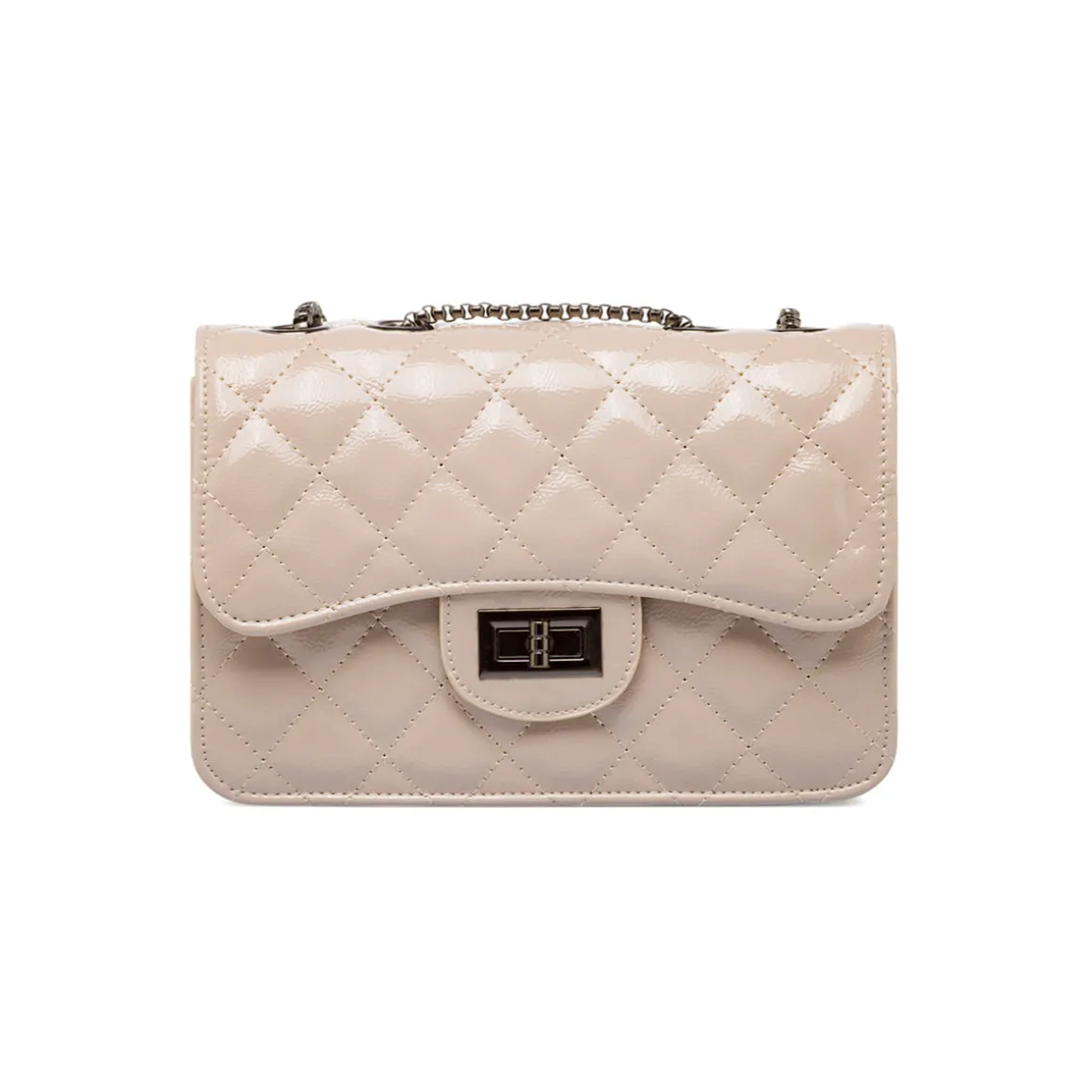 Borsa a tracolla taupe da Donna con trapuntatura a rombi Lora Ferres