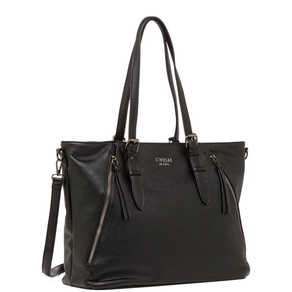 Borsa da Donna Nera con Doppio Manico Swish Jeans