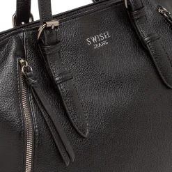 Borsa da Donna Nera con Doppio Manico Swish Jeans