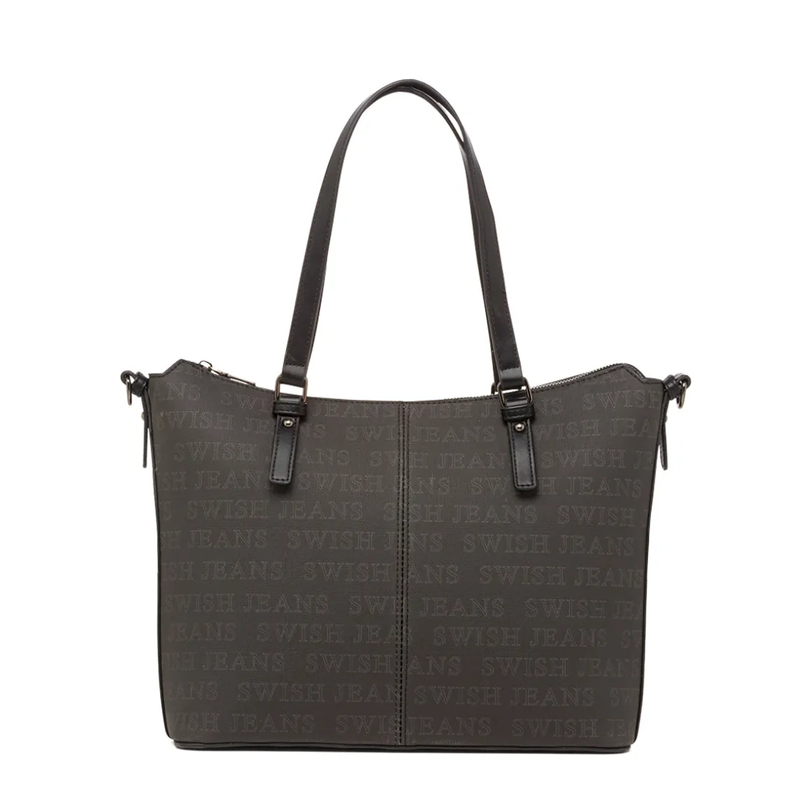 Borsa da Donna Nera con Logo All Over Swish Jeans