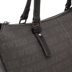 Borsa da Donna Nera con Logo All Over Swish Jeans