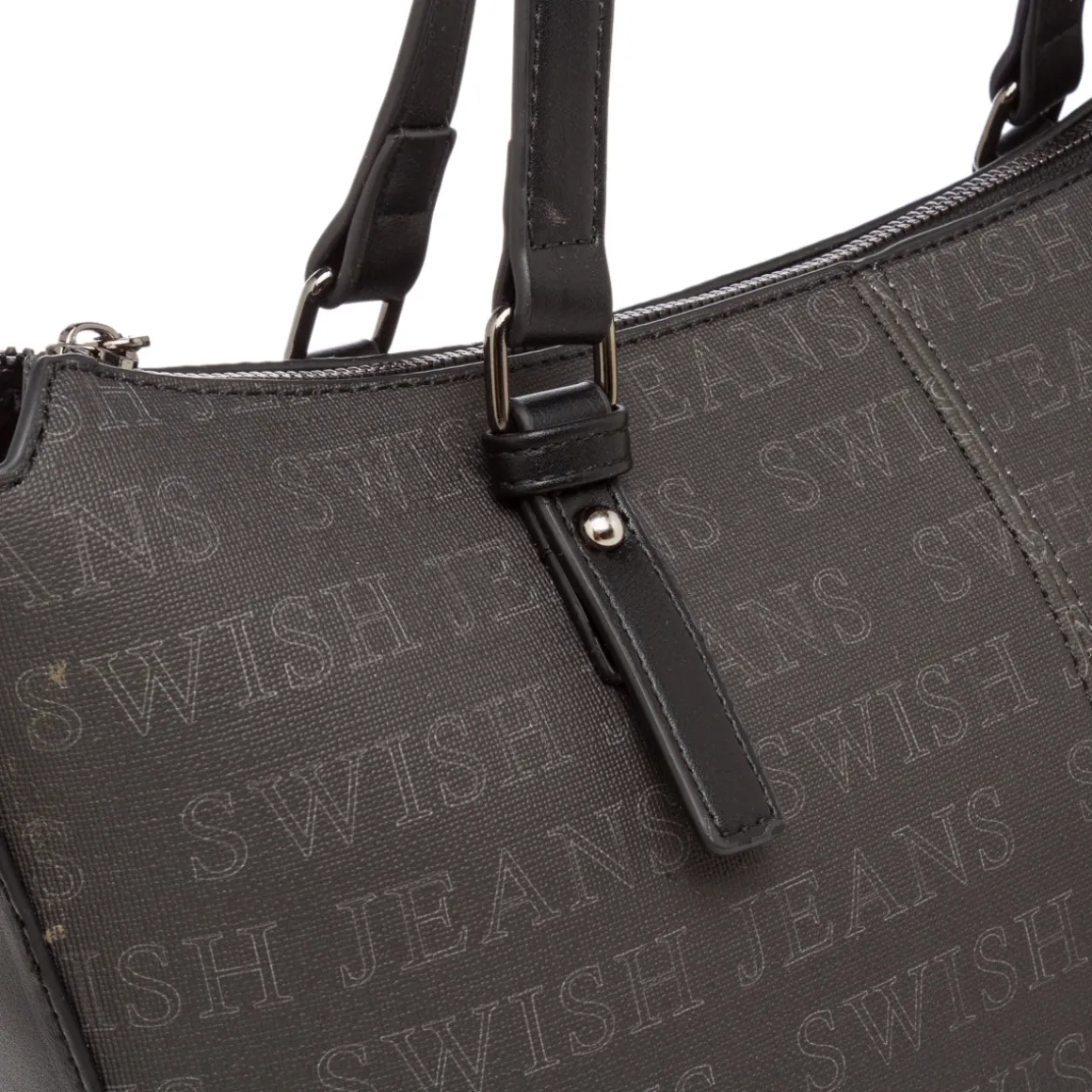 Borsa da Donna Nera con Logo All Over Swish Jeans