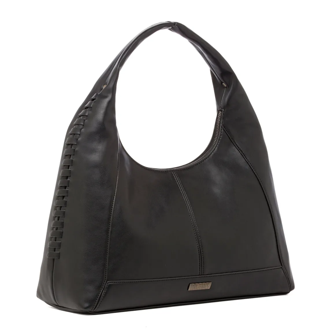 Borsa Hobo da Donna Nera con Dettaglio Intrecciato Lora Ferres