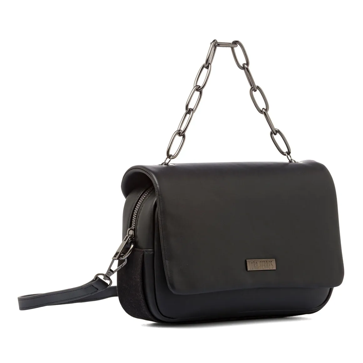 Borsa nera a tracolla da Donna con catena Lora Ferres