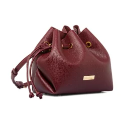 Borsa Secchiello da Donna Bordeaux con Tracolla Regolabile Lora Ferres