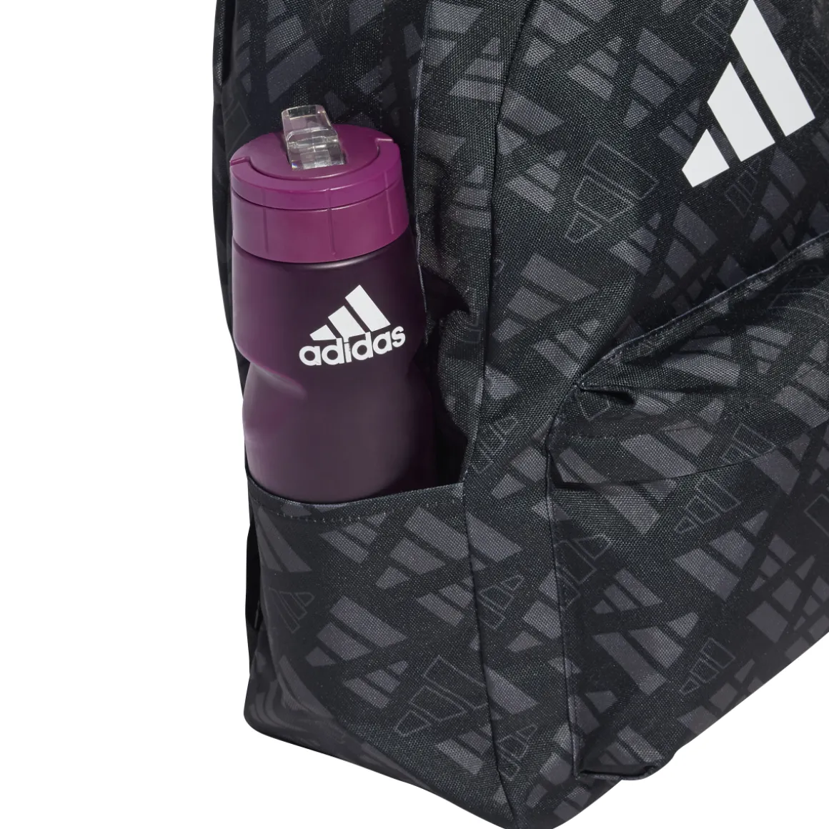 Borsa sportiva nera Unisex con stampa adidas