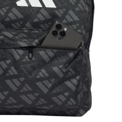 Borsa sportiva nera Unisex con stampa adidas