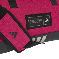 Borsa sportiva rosa con etichetta logo frontale adidas
