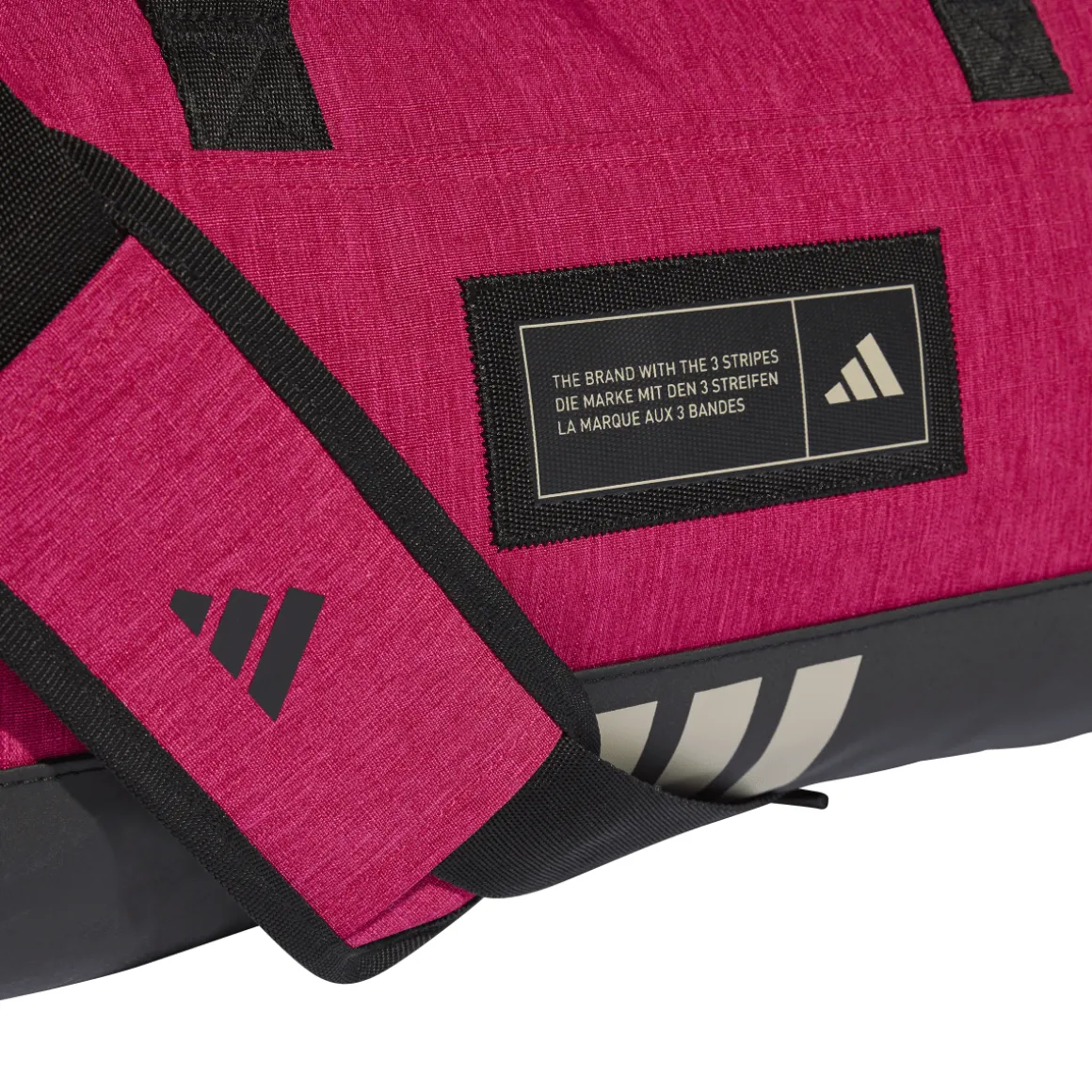 Borsa sportiva rosa con etichetta logo frontale adidas