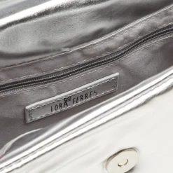 Borse a tracolla argento da Donna con catena e logo in metallo Lora Ferres