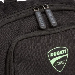 Borsello a tracolla da Uomo nero con logo verde fluo Ducati Corse