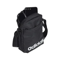 Borsello nero con tasca e logo frontale adidas