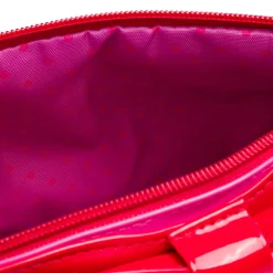 Busta beauty case fucsia e rossa con fiocco Camomilla Milano Sweet Stripes