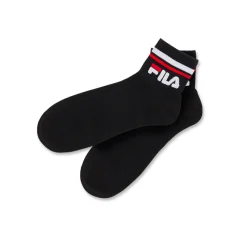 Calzini 3 paia neri corti in Cotone con logo Fila