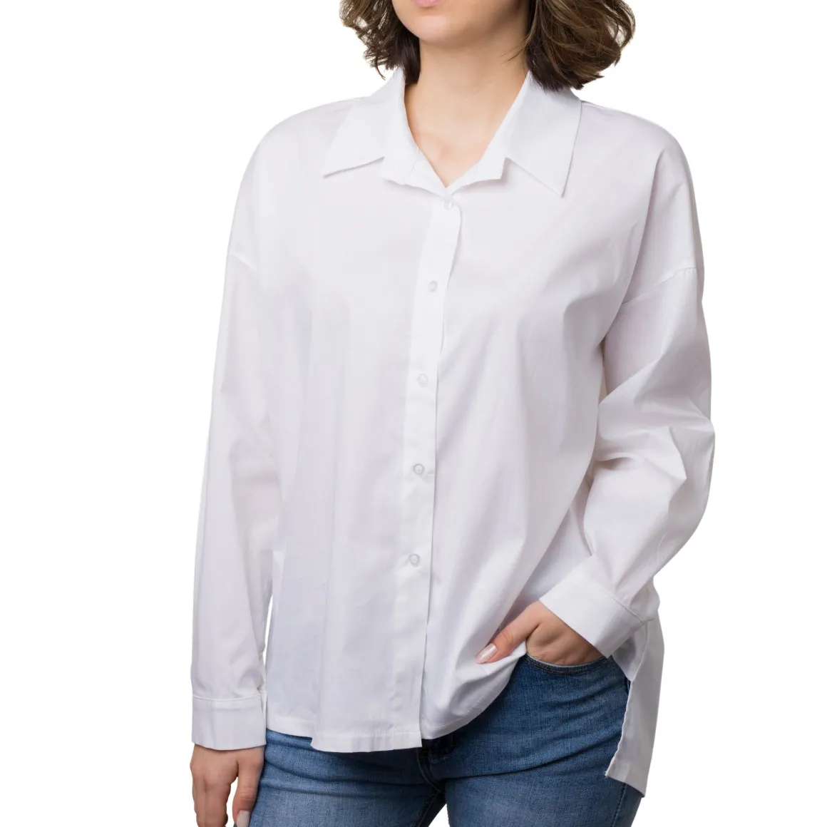 Camicia bianca da donna Swish Jeans in cotone