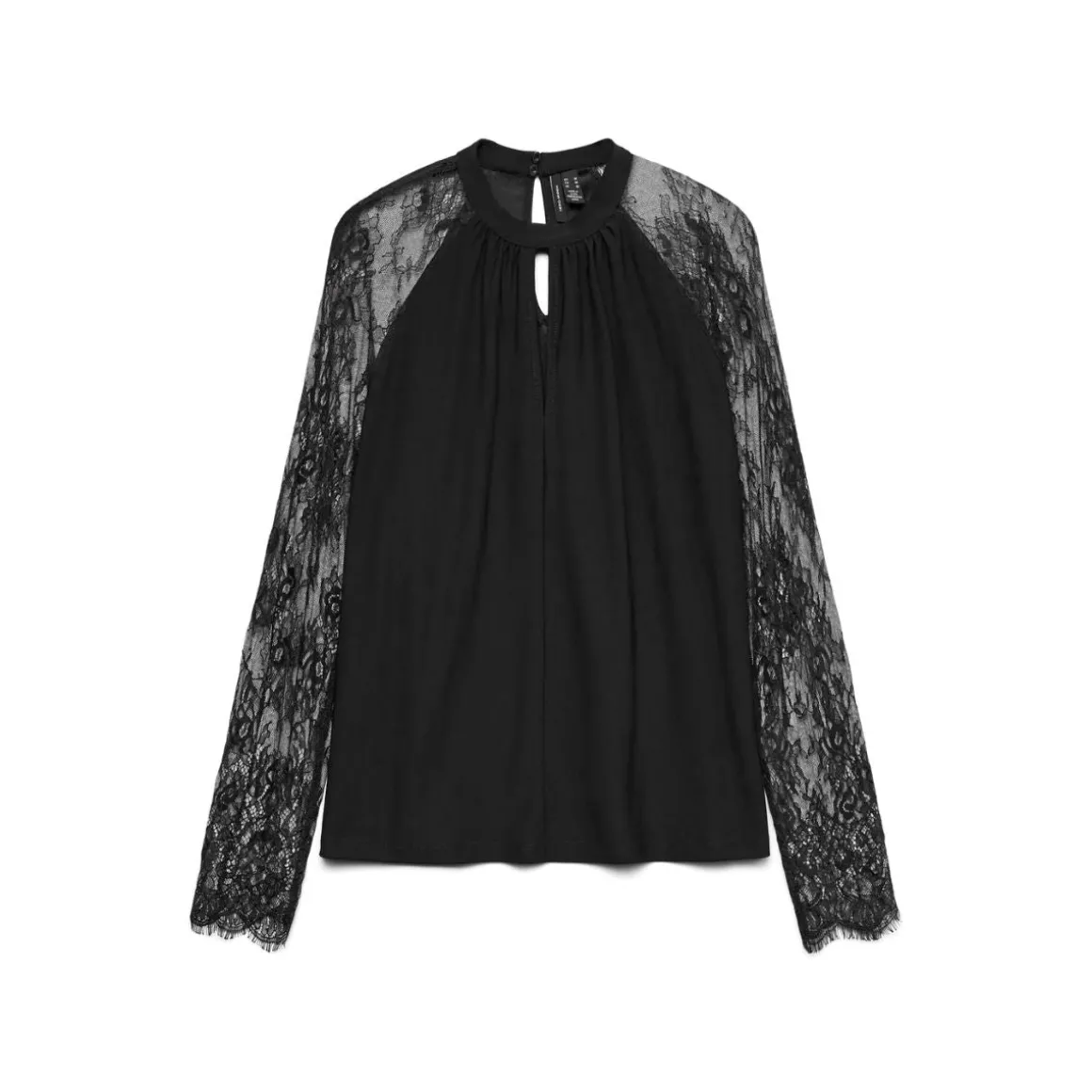 Camicia blusa nera da Donna con maniche in pizzo Vero Moda