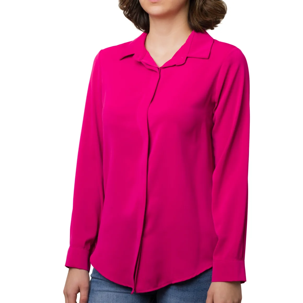 Camicia da donna fucsia in tessuto velato Swish Jeans