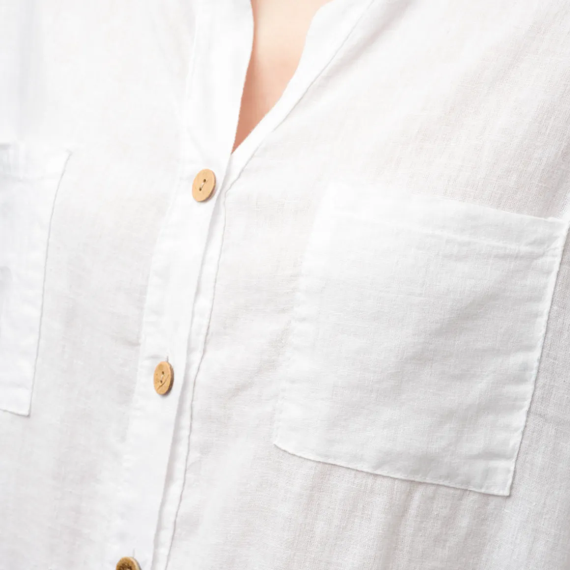 Camicia da donna misto lino bianca Swish Jeans
