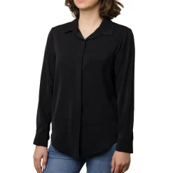 Camicia da donna nera in tessuto velato Swish Jeans
