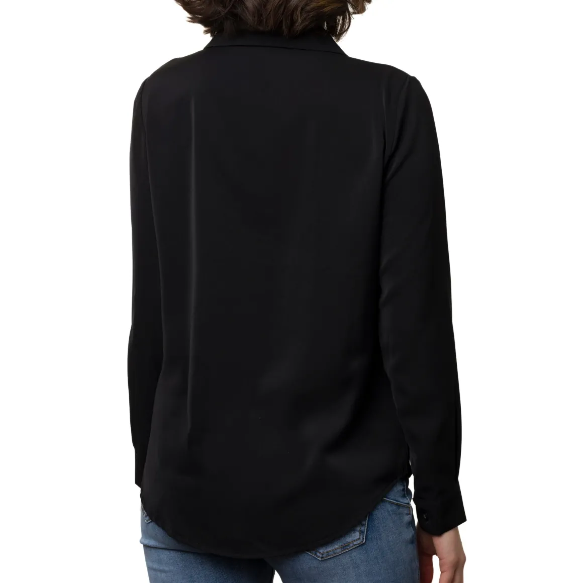 Camicia da donna nera in tessuto velato Swish Jeans