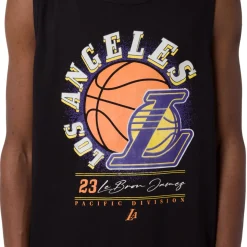 Canotta sportiva da Uomo in Cotone nera della squadra LA Lakers NBA