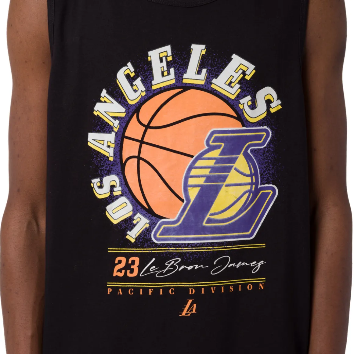 Canotta sportiva da Uomo in Cotone nera della squadra LA Lakers NBA