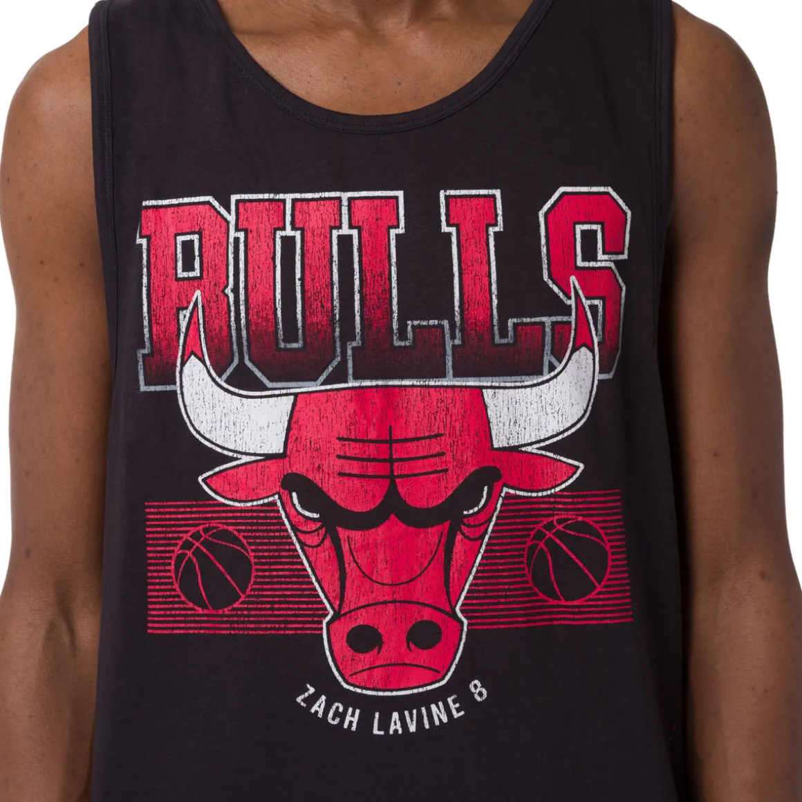 Canotta sportiva da Uomo in Cotone nera della squadra Chicago Bulls NBA