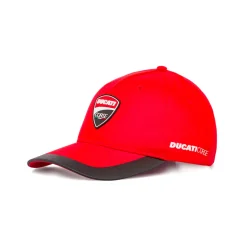 Cappellino da uomo rosso con dettaglio nero e logo Ducati