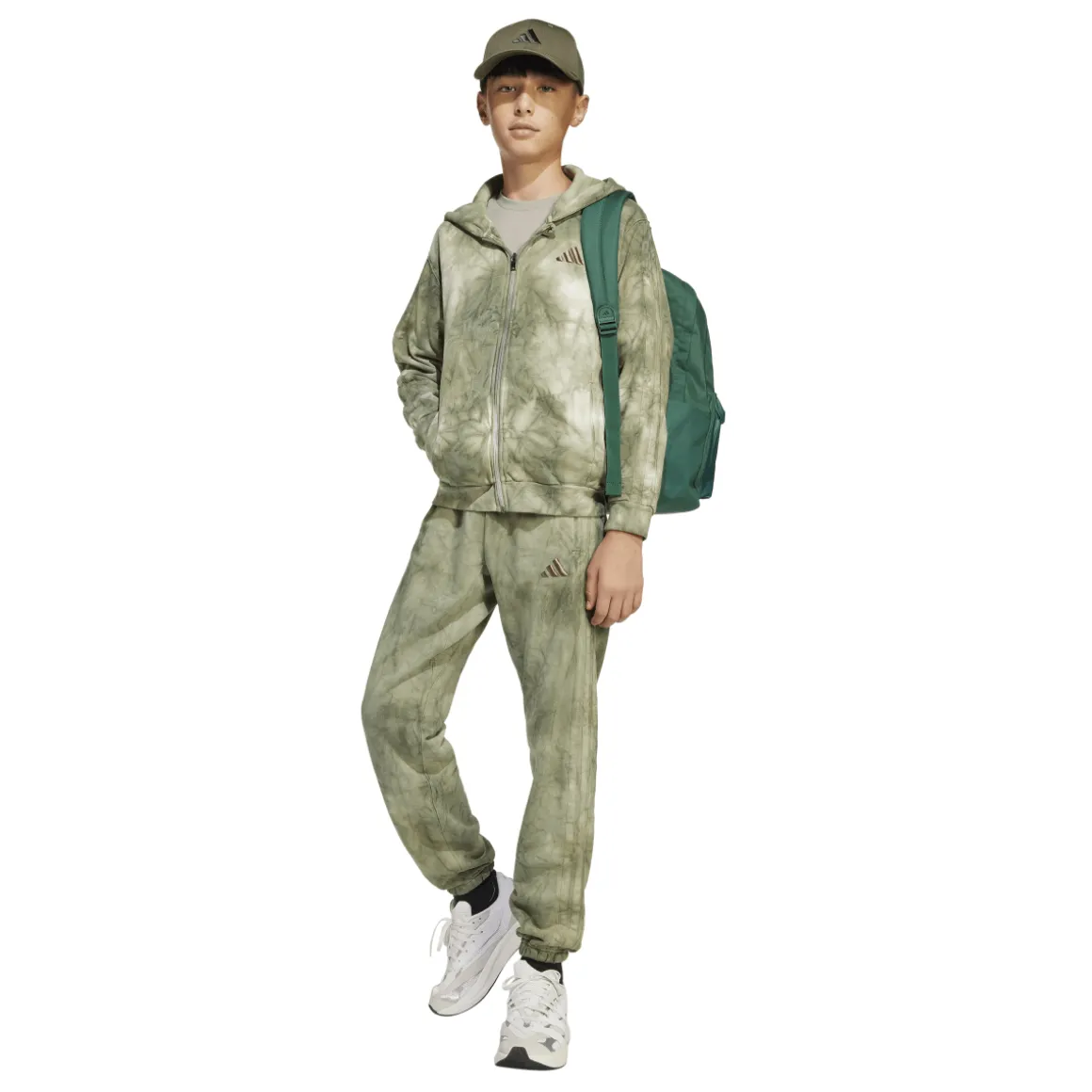 Cappellino verde militare regolabile e con logo adidas